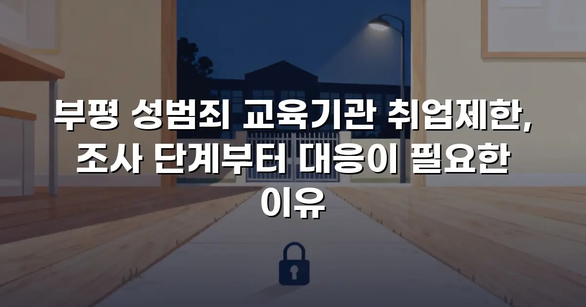 부평 성범죄 교육기관 취업제한, 조사 단계부터 대응이 필요한 이유