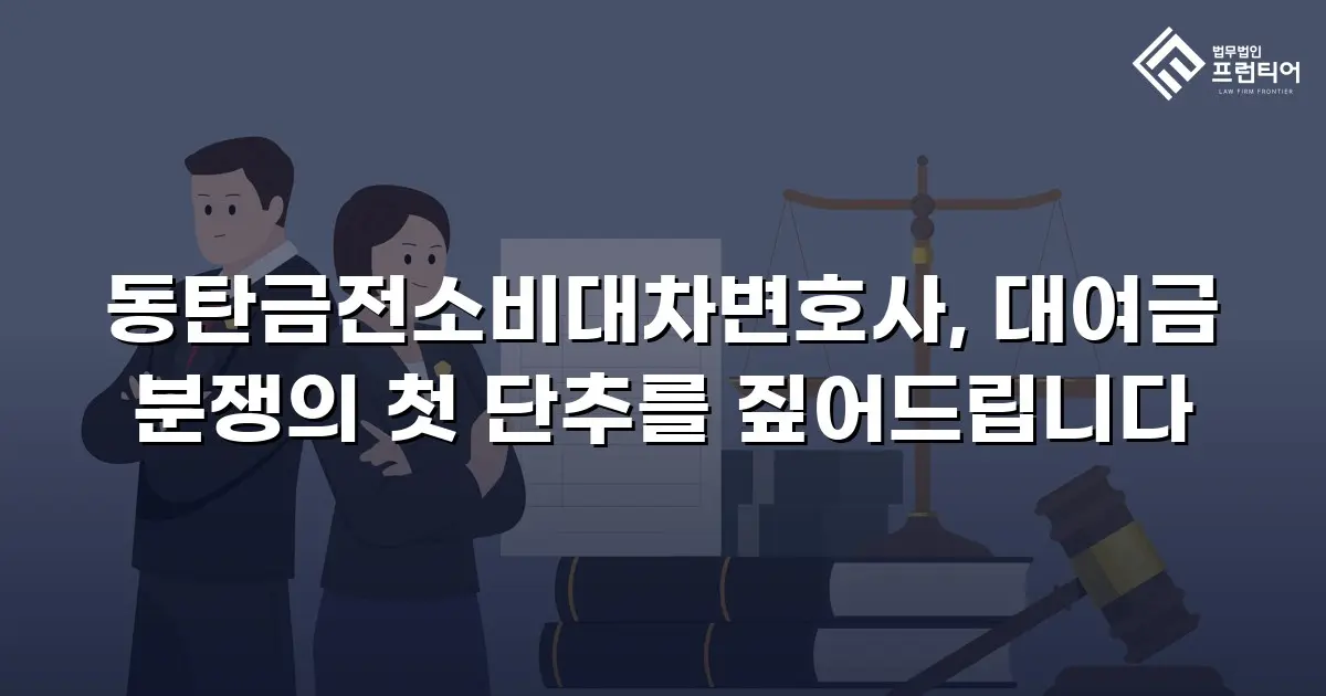 동탄금전소비대차변호사, 대여금 분쟁의 첫 단추를 짚어드립니다