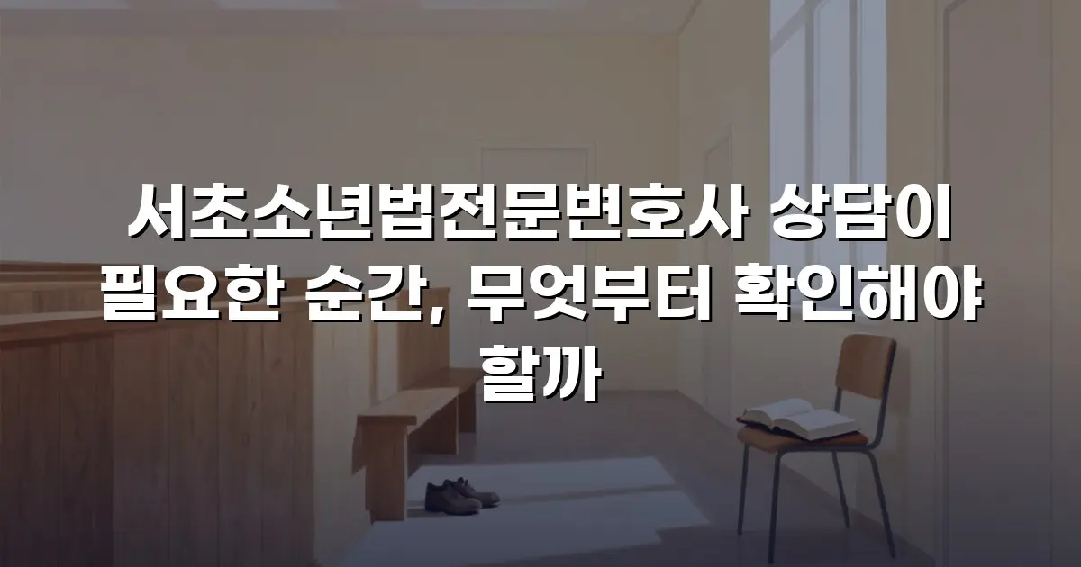 서초소년법전문변호사 상담이 필요한 순간, 무엇부터 확인해야 할까