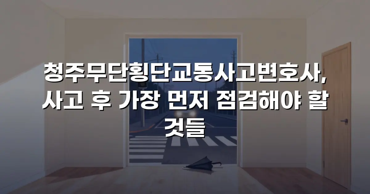 청주무단횡단교통사고변호사, 사고 후 가장 먼저 점검해야 할 것들