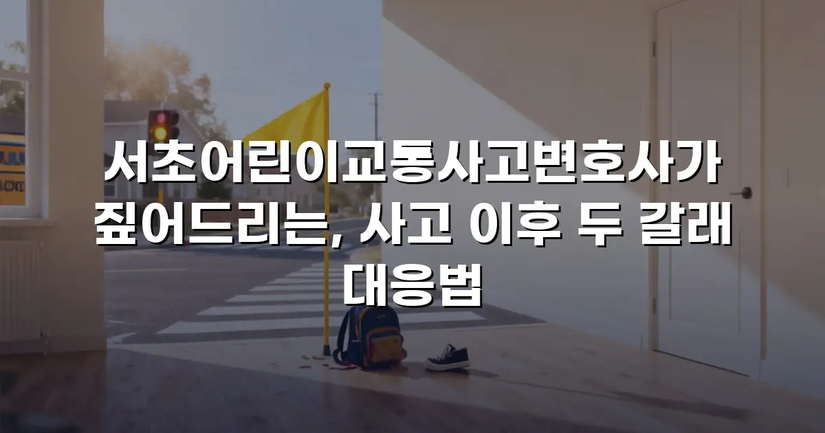 서초어린이교통사고변호사가 짚어드리는, 사고 이후 두 갈래 대응법