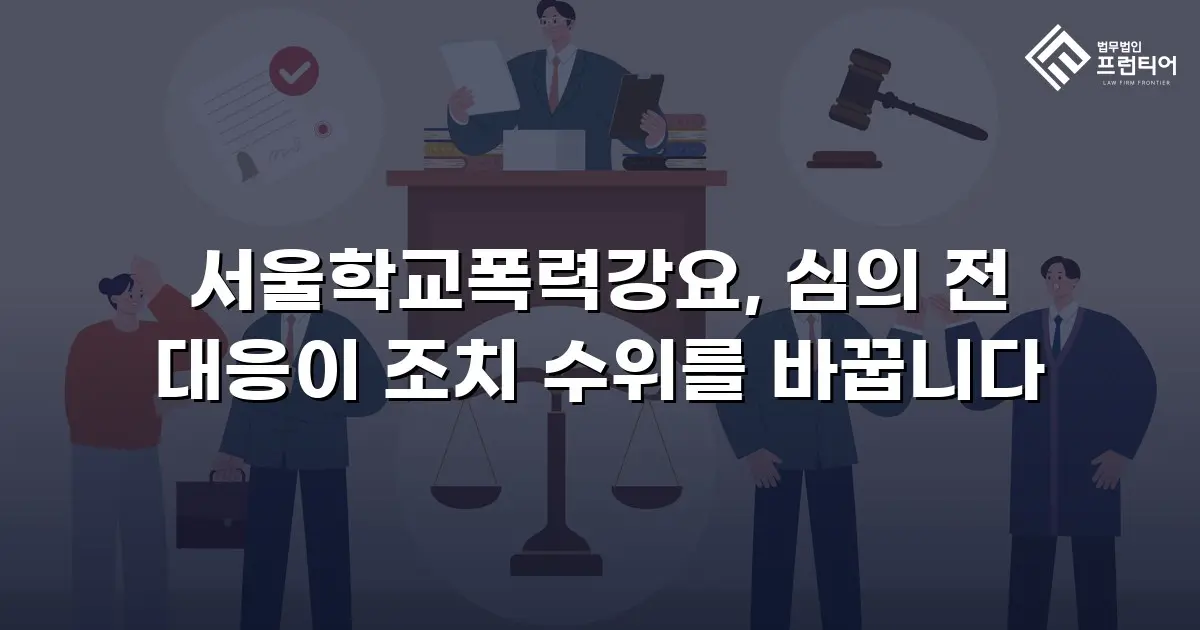 서울학교폭력강요, 심의 전 대응이 조치 수위를 바꿉니다