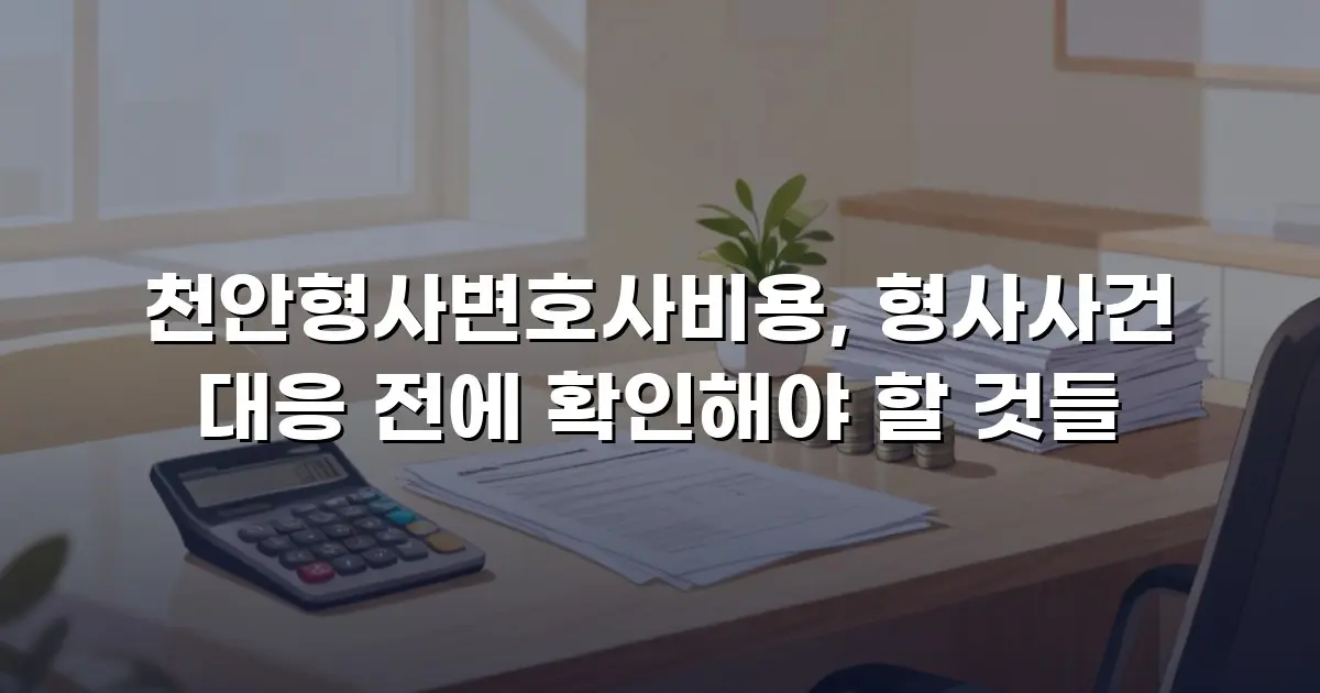 천안형사변호사비용, 형사사건 대응 전에 확인해야 할 것들