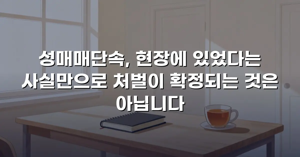성매매단속, 현장에 있었다는 사실만으로 처벌이 확정되는 것은 아닙니다