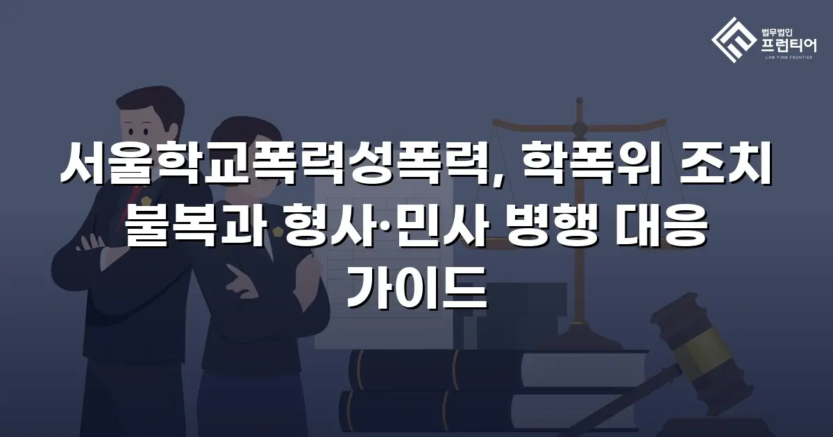 서울학교폭력성폭력, 학폭위 조치 불복과 형사·민사 병행 대응 가이드