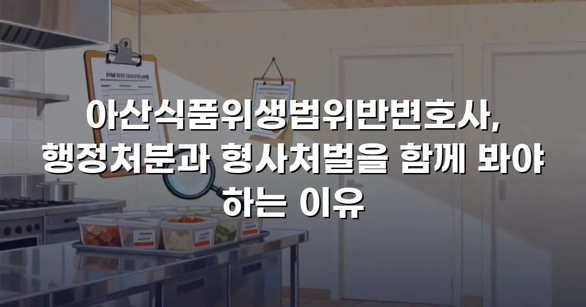 아산식품위생법위반변호사, 행정처분과 형사처벌을 함께 봐야 하는 이유