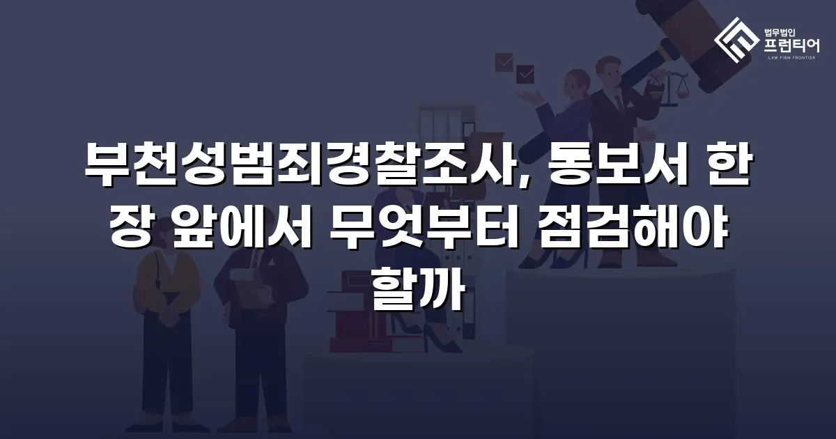 부천성범죄경찰조사, 통보서 한 장 앞에서 무엇부터 점검해야 할까