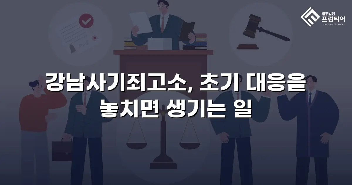 강남사기죄고소, 초기 대응을 놓치면 생기는 일