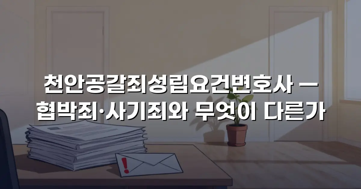 천안공갈죄성립요건변호사 — 협박죄·사기죄와 무엇이 다른가