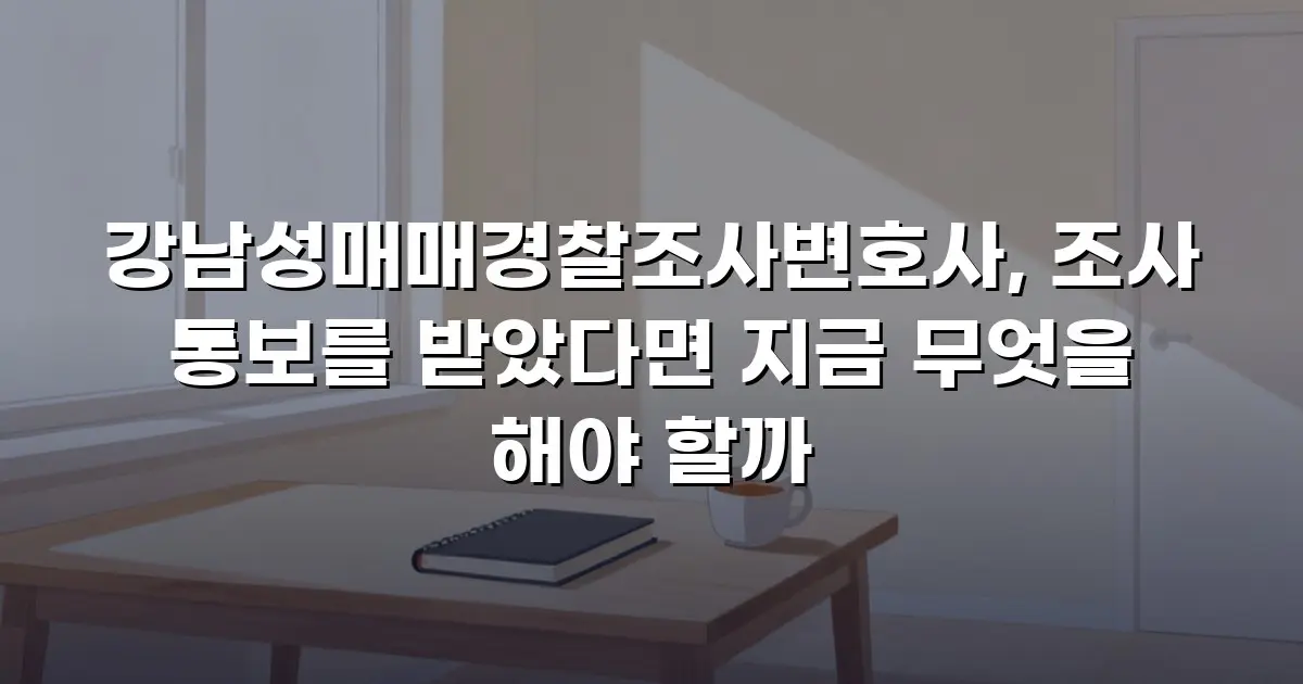 강남성매매경찰조사변호사, 조사 통보를 받았다면 지금 무엇을 해야 할까
