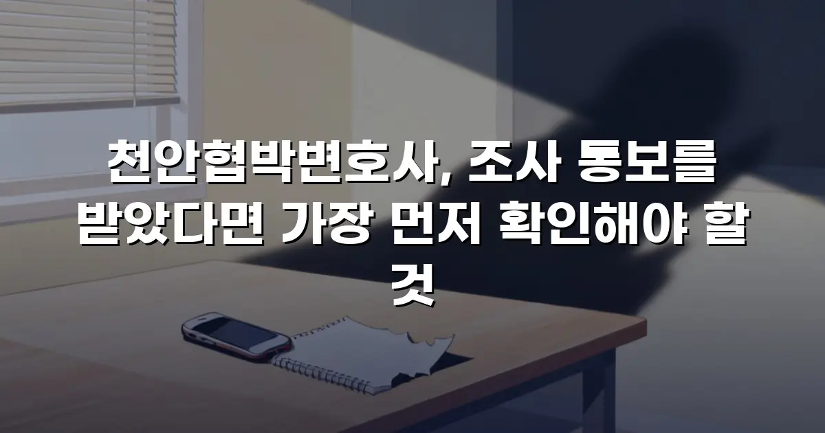 천안협박변호사, 조사 통보를 받았다면 가장 먼저 확인해야 할 것