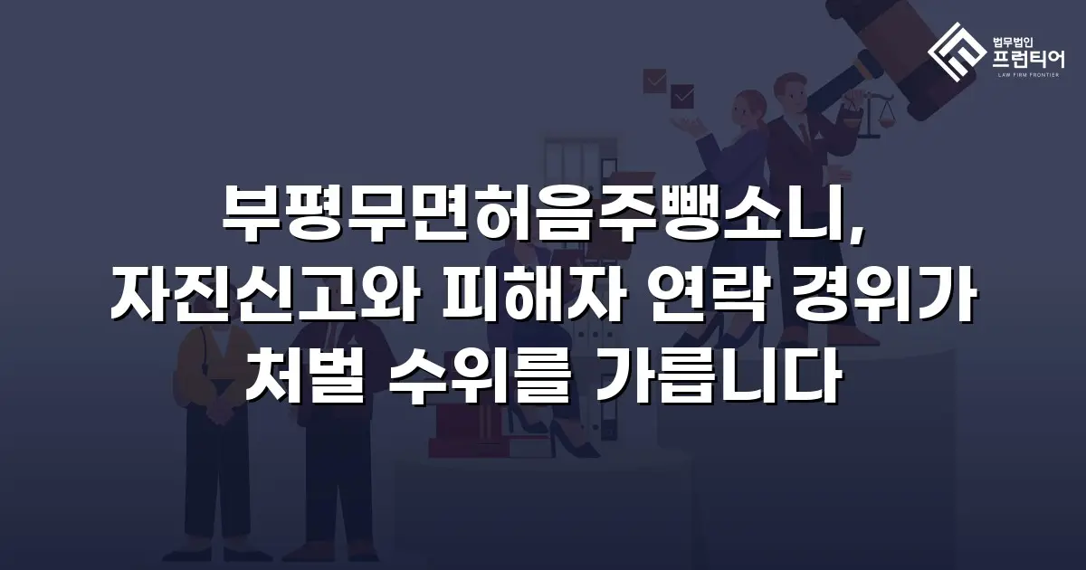 부평무면허음주뺑소니, 자진신고와 피해자 연락 경위가 처벌 수위를 가릅니다