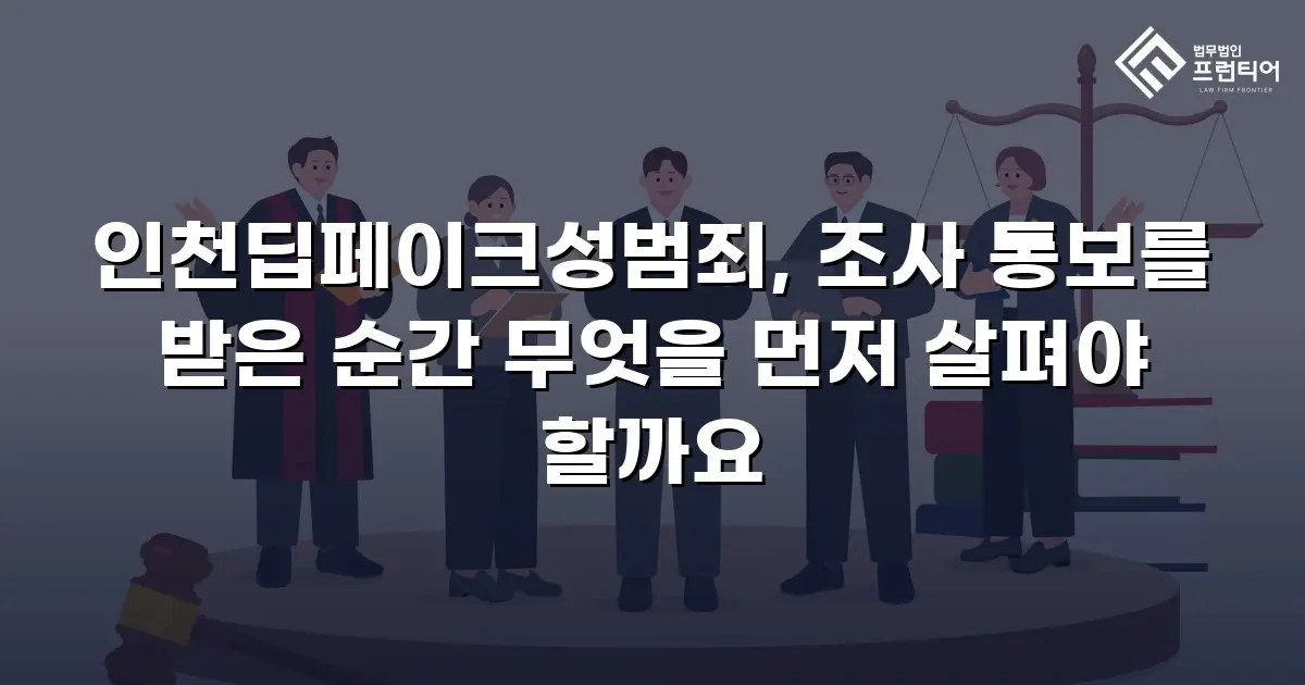 인천딥페이크성범죄, 조사 통보를 받은 순간 무엇을 먼저 살펴야 할까요