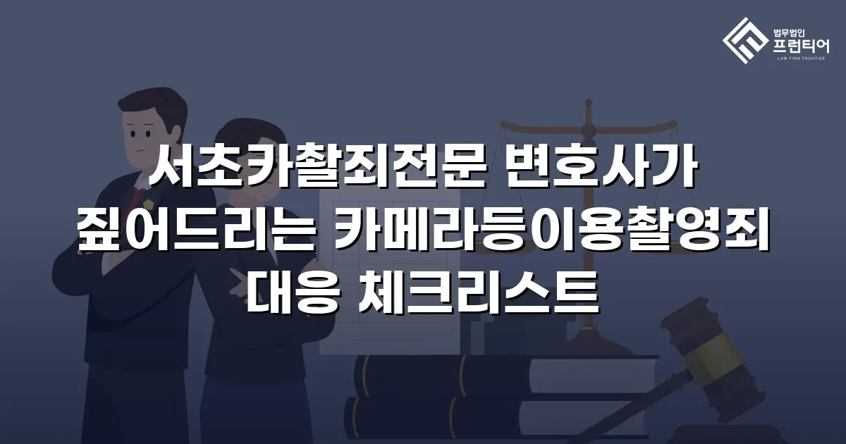 서초카촬죄전문 변호사가 짚어드리는 카메라등이용촬영죄 대응 체크리스트