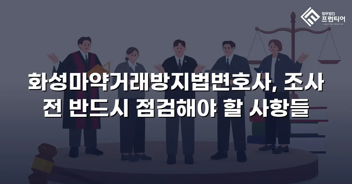 화성마약거래방지법변호사, 조사 전 반드시 점검해야 할 사항들