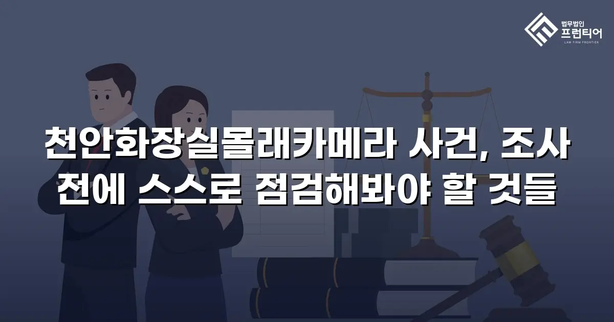 천안화장실몰래카메라 사건, 조사 전에 스스로 점검해봐야 할 것들