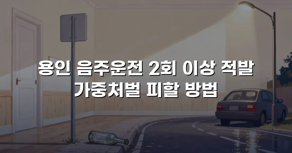 용인 음주운전 2회 이상 적발 가중처벌 피할 방법