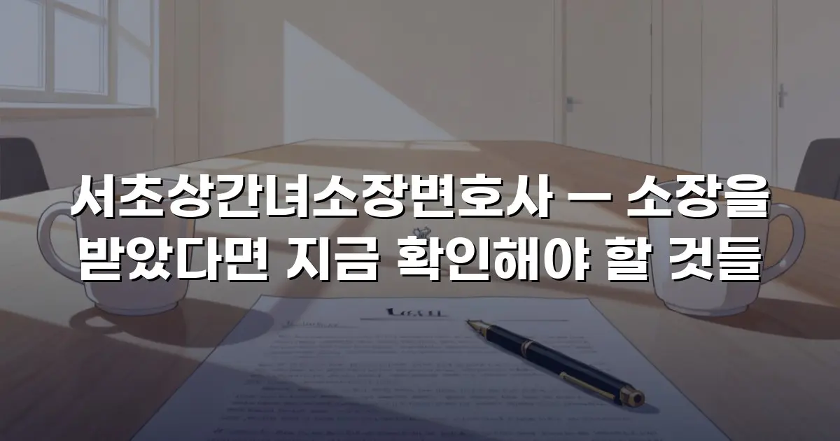 서초상간녀소장변호사 — 소장을 받았다면 지금 확인해야 할 것들