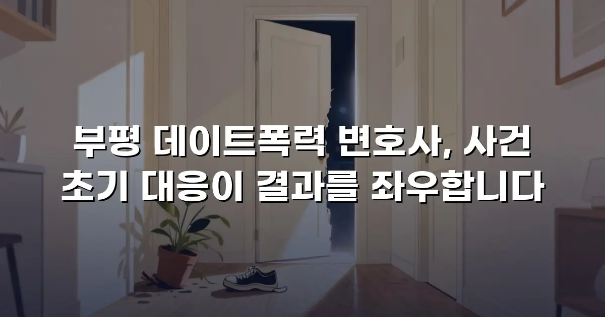 부평 데이트폭력 변호사, 사건 초기 대응이 결과를 좌우합니다