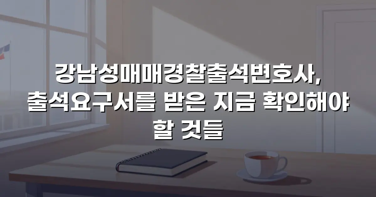 강남성매매경찰출석변호사, 출석요구서를 받은 지금 확인해야 할 것들