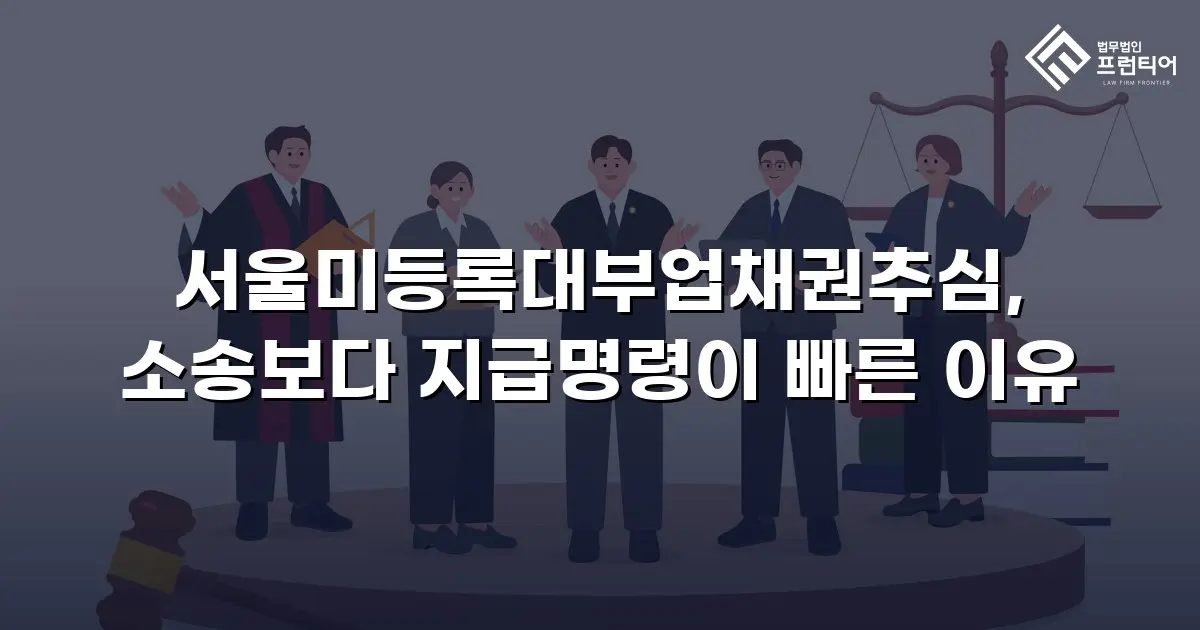 서울미등록대부업채권추심, 소송보다 지급명령이 빠른 이유