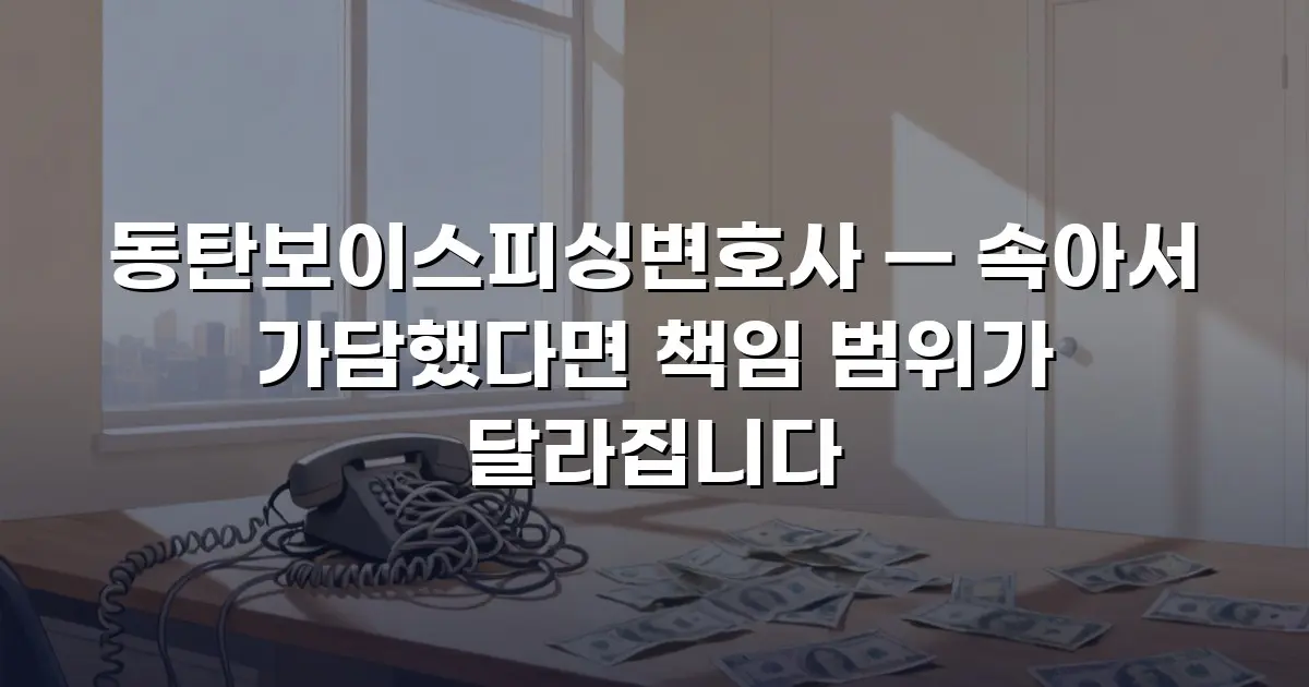 동탄보이스피싱변호사 — 속아서 가담했다면 책임 범위가 달라집니다