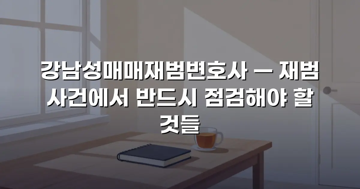 강남성매매재범변호사 — 재범 사건에서 반드시 점검해야 할 것들