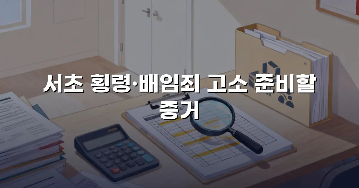 서초 횡령·배임죄 고소 준비할 증거