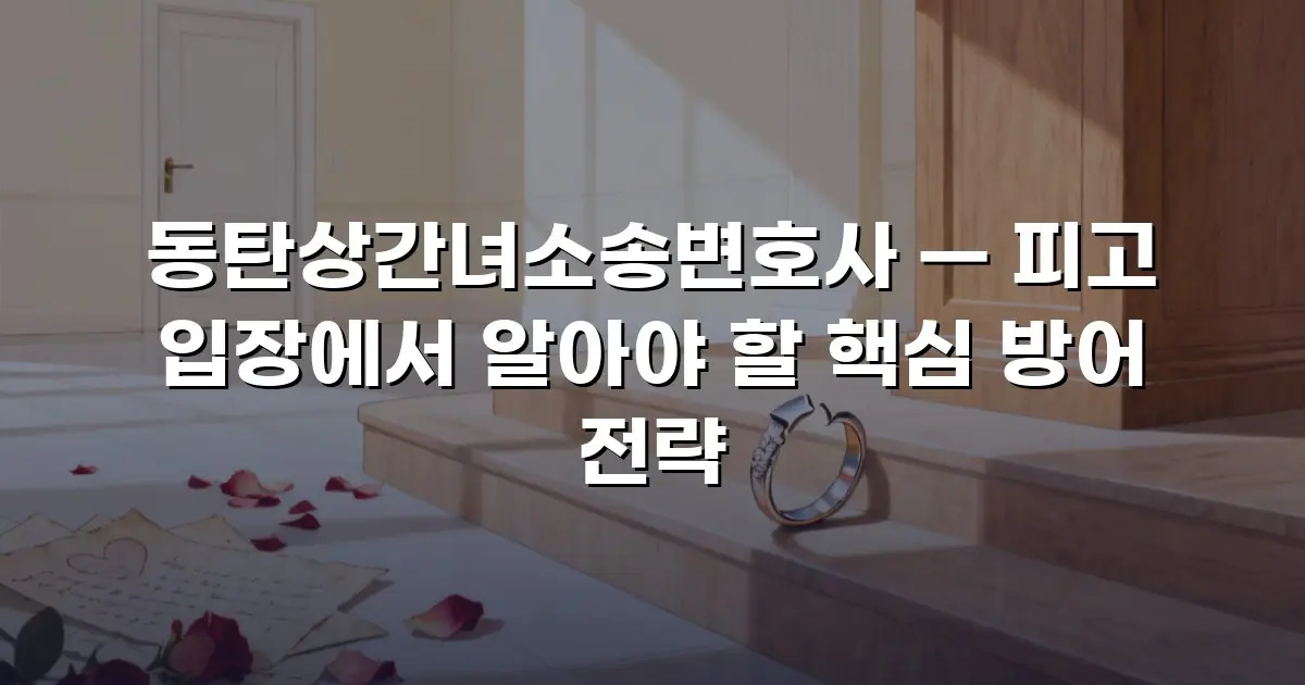 동탄상간녀소송변호사 — 피고 입장에서 알아야 할 핵심 방어 전략