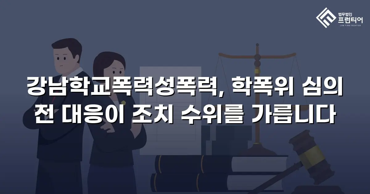 강남학교폭력성폭력, 학폭위 심의 전 대응이 조치 수위를 가릅니다