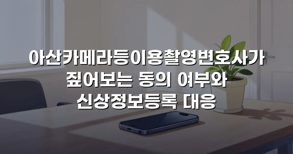 아산카메라등이용촬영변호사가 짚어보는 동의 여부와 신상정보등록 대응