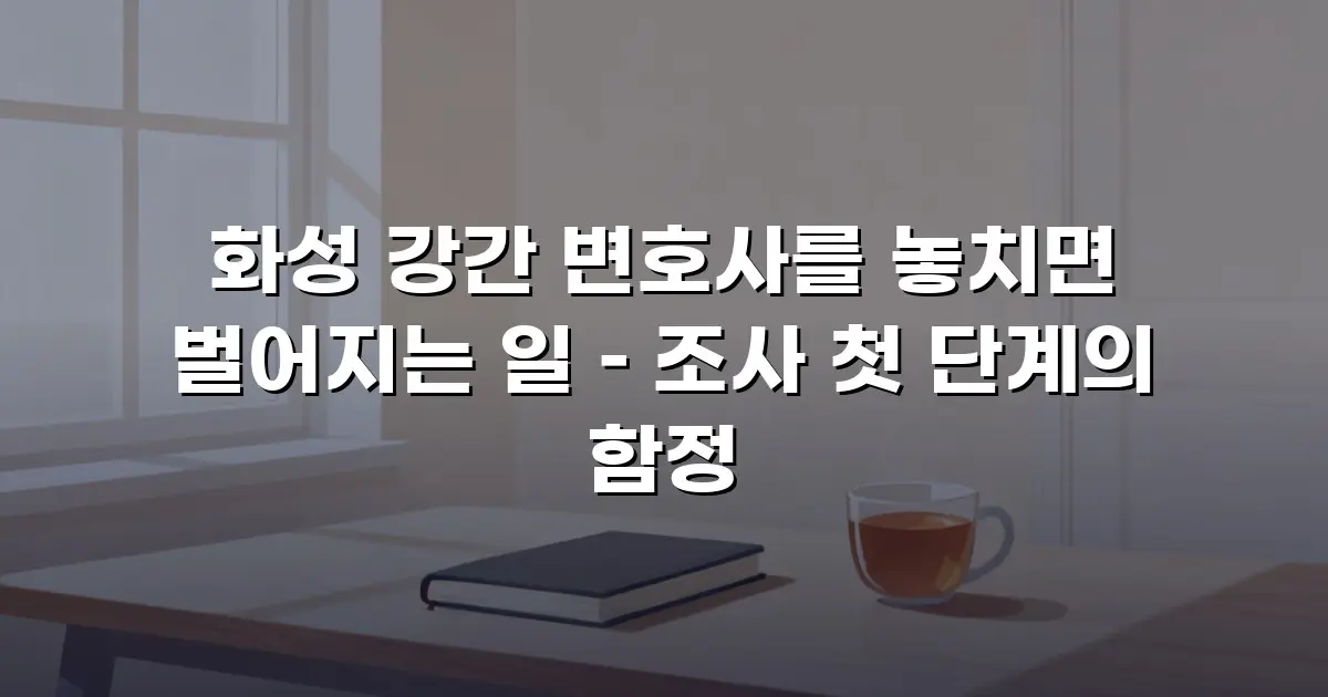 화성 강간 변호사를 놓치면 벌어지는 일 – 조사 첫 단계의 함정