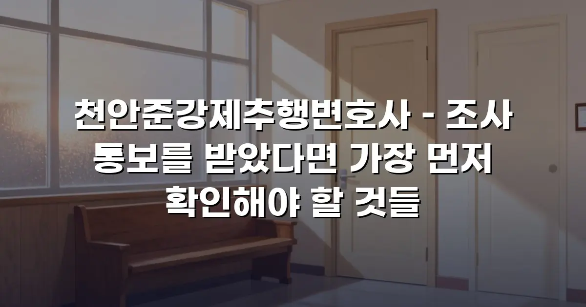 천안준강제추행변호사 – 조사 통보를 받았다면 가장 먼저 확인해야 할 것들