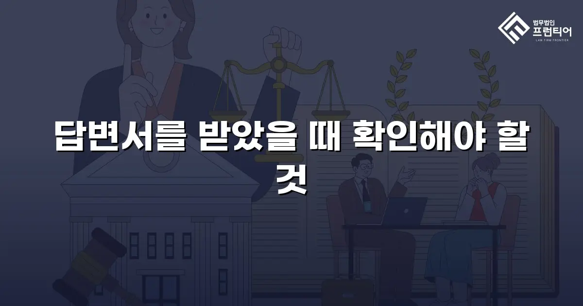 답변서를 받았을 때 확인해야 할 것