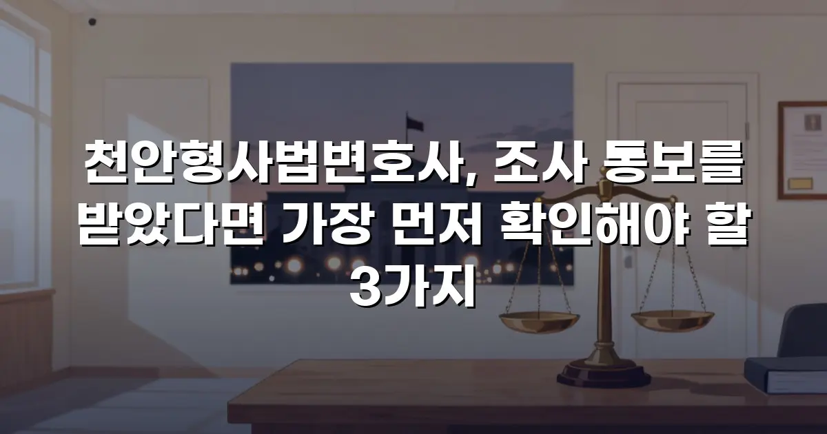 천안형사법변호사, 조사 통보를 받았다면 가장 먼저 확인해야 할 3가지