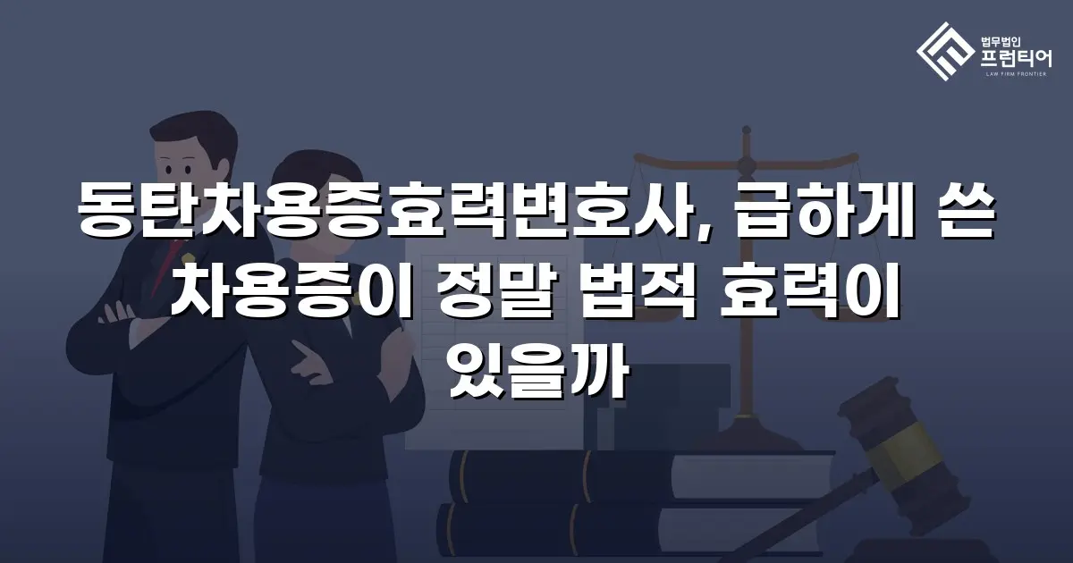 동탄차용증효력변호사, 급하게 쓴 차용증이 정말 법적 효력이 있을까