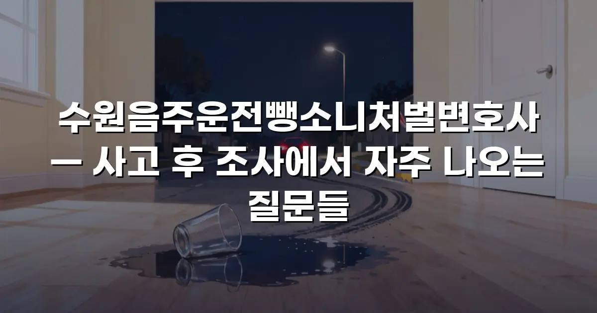 수원음주운전뺑소니처벌변호사 — 사고 후 조사에서 자주 나오는 질문들
