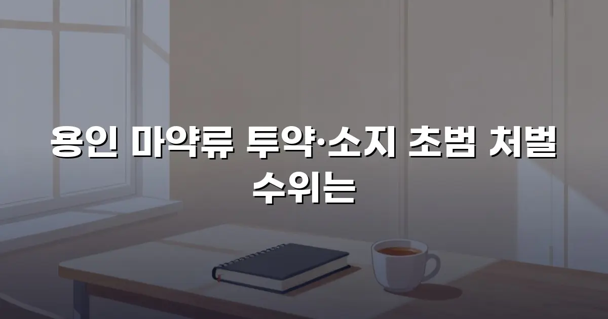 용인 마약류 투약·소지 초범 처벌 수위는