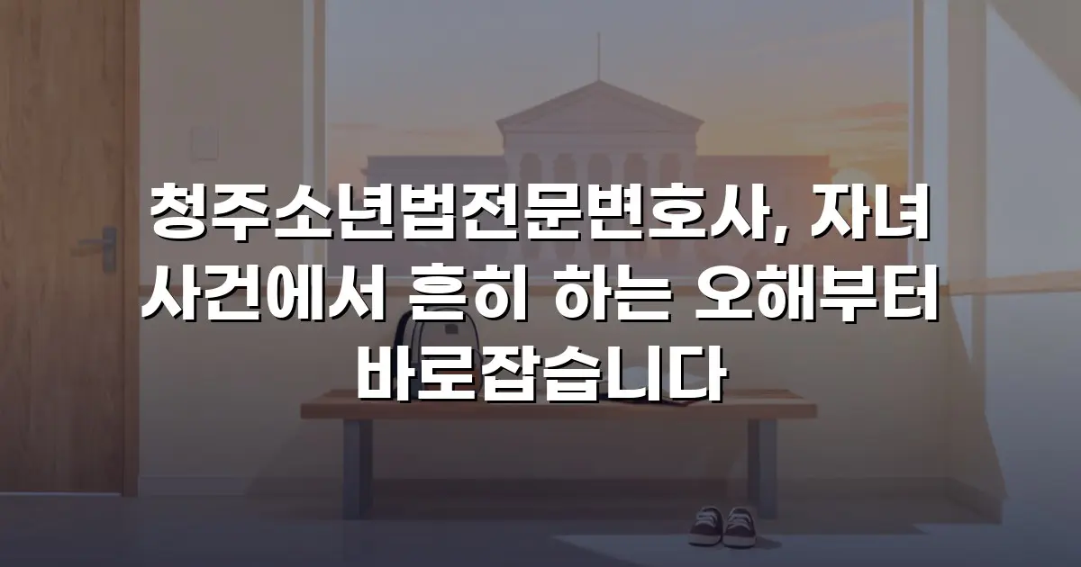 청주소년법전문변호사, 자녀 사건에서 흔히 하는 오해부터 바로잡습니다