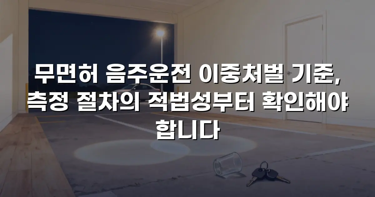 무면허 음주운전 이중처벌 기준, 측정 절차의 적법성부터 확인해야 합니다