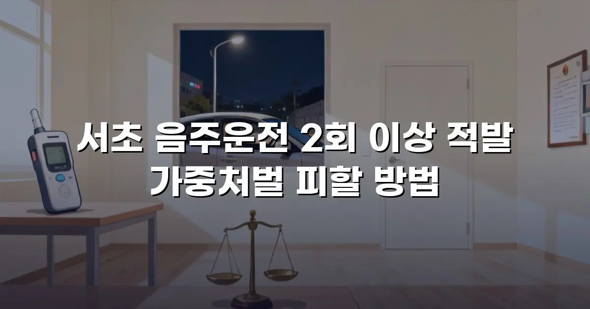 서초 음주운전 2회 이상 적발 가중처벌 피할 방법