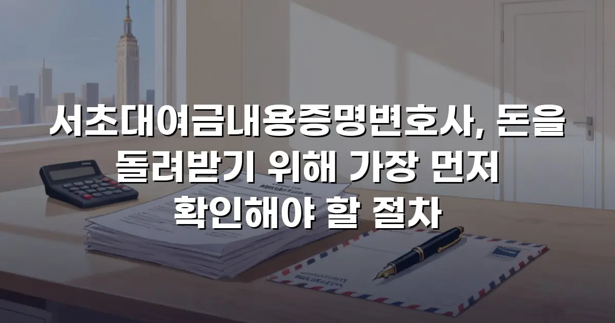 서초대여금내용증명변호사, 돈을 돌려받기 위해 가장 먼저 확인해야 할 절차