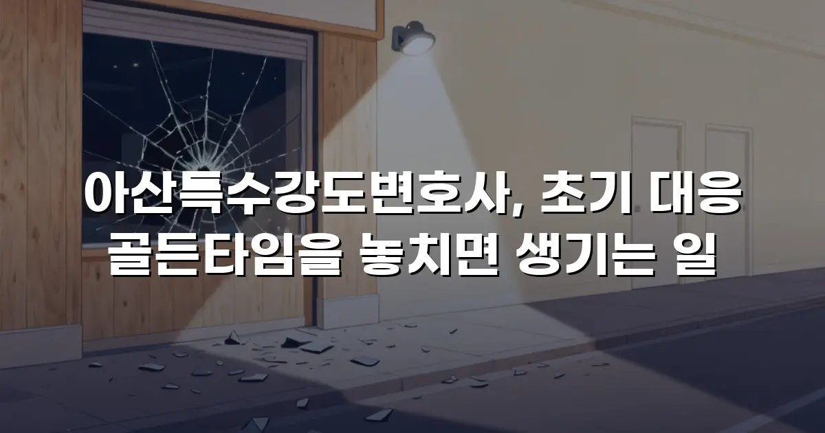 아산특수강도변호사, 초기 대응 골든타임을 놓치면 생기는 일
