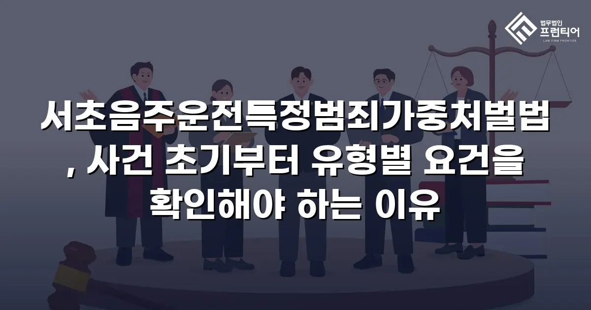 서초음주운전특정범죄가중처벌법, 사건 초기부터 유형별 요건을 확인해야 하는 이유