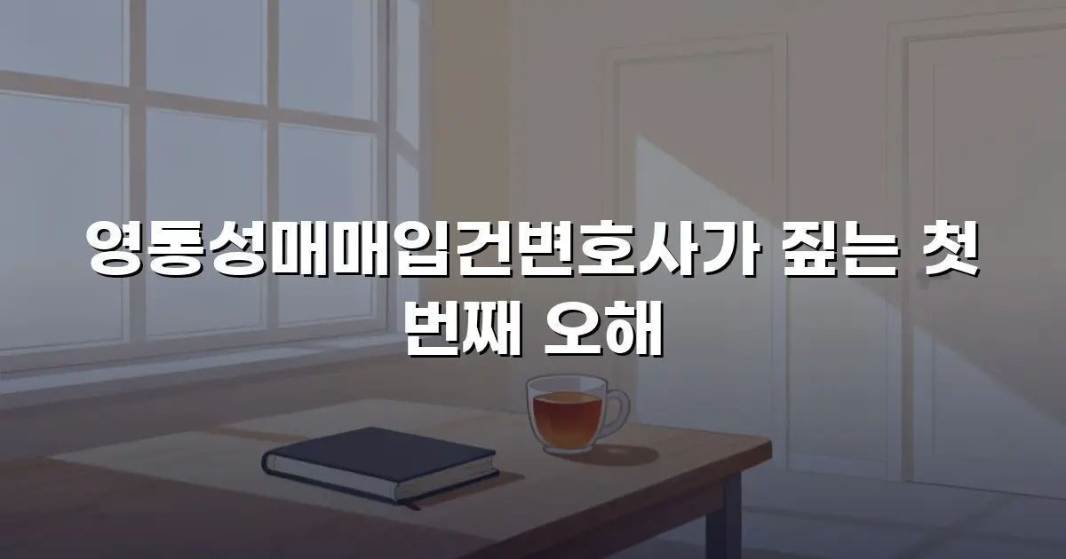 영통성매매입건변호사가 짚는 첫 번째 오해