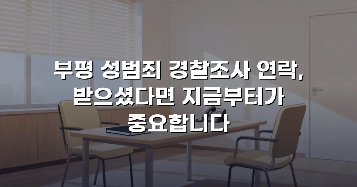 부평 성범죄 경찰조사 연락, 받으셨다면 지금부터가 중요합니다