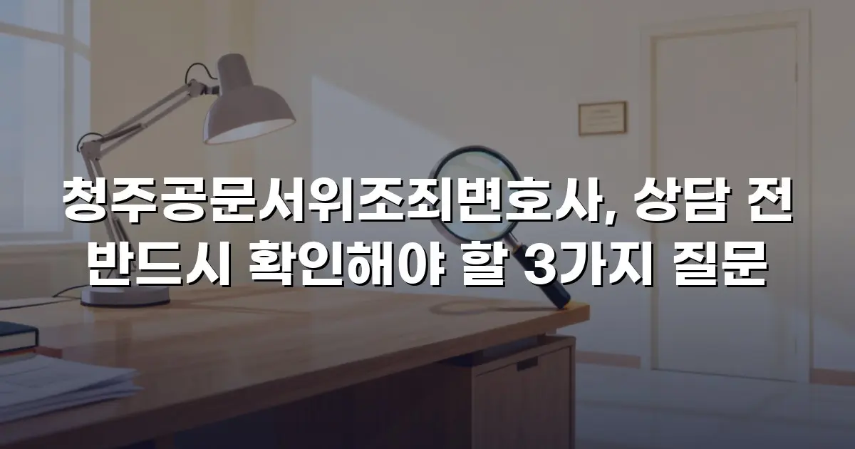 청주공문서위조죄변호사, 상담 전 반드시 확인해야 할 3가지 질문