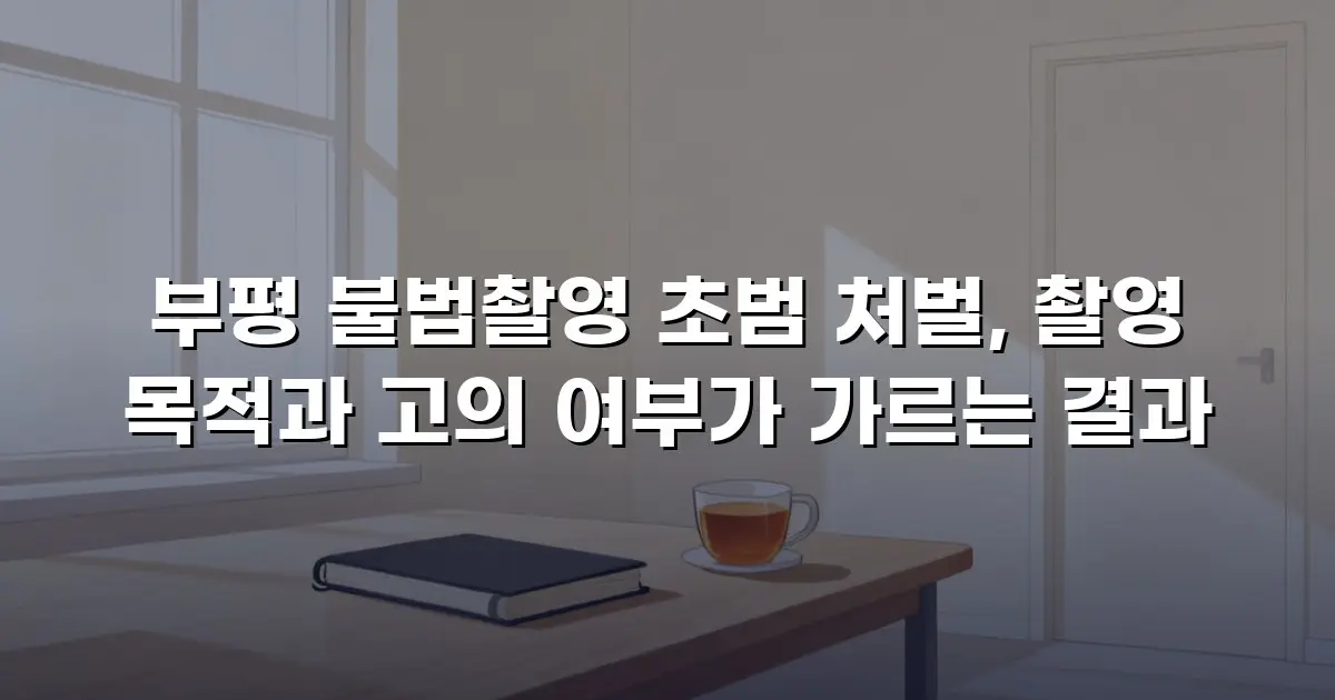 부평 불법촬영 초범 처벌, 촬영 목적과 고의 여부가 가르는 결과