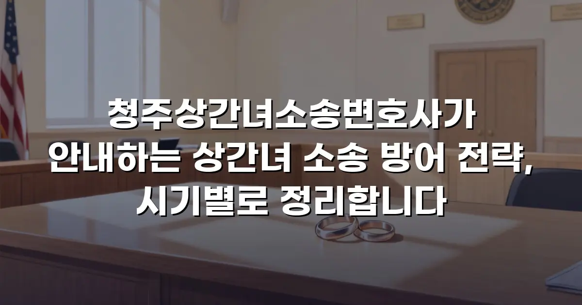 청주상간녀소송변호사가 안내하는 상간녀 소송 방어 전략, 시기별로 정리합니다