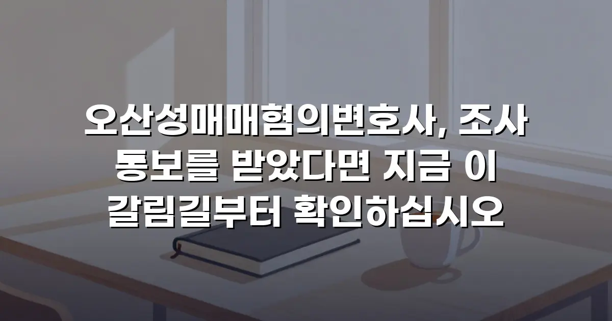 오산성매매혐의변호사, 조사 통보를 받았다면 지금 이 갈림길부터 확인하십시오